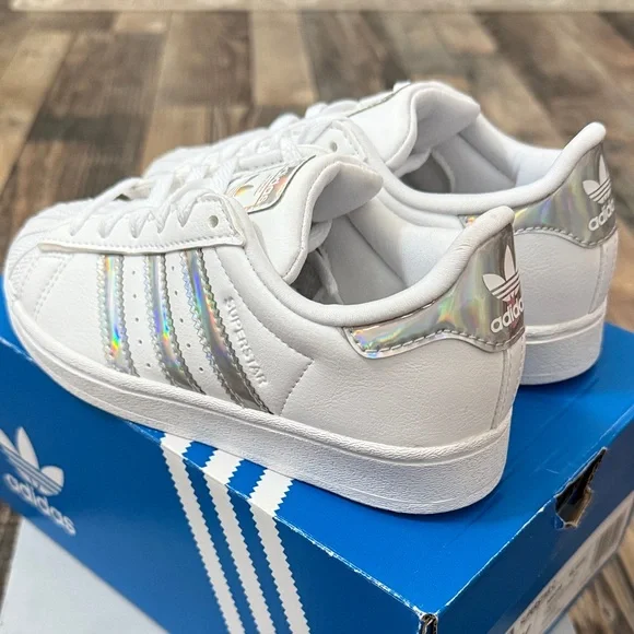 Adidas Superstar C White with Iridescent Stripes (NEW) - Picture 4 of 7